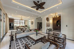 Family Villa, 3 Bedrooms, Pool View | Minibar, individually furnished, desk, laptop workspace