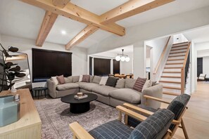 TV, fireplace, offices