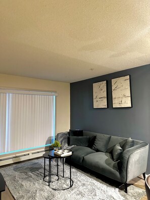 Living area - 1Bed Blue House high rise condo| Manning Area (Edmonton)