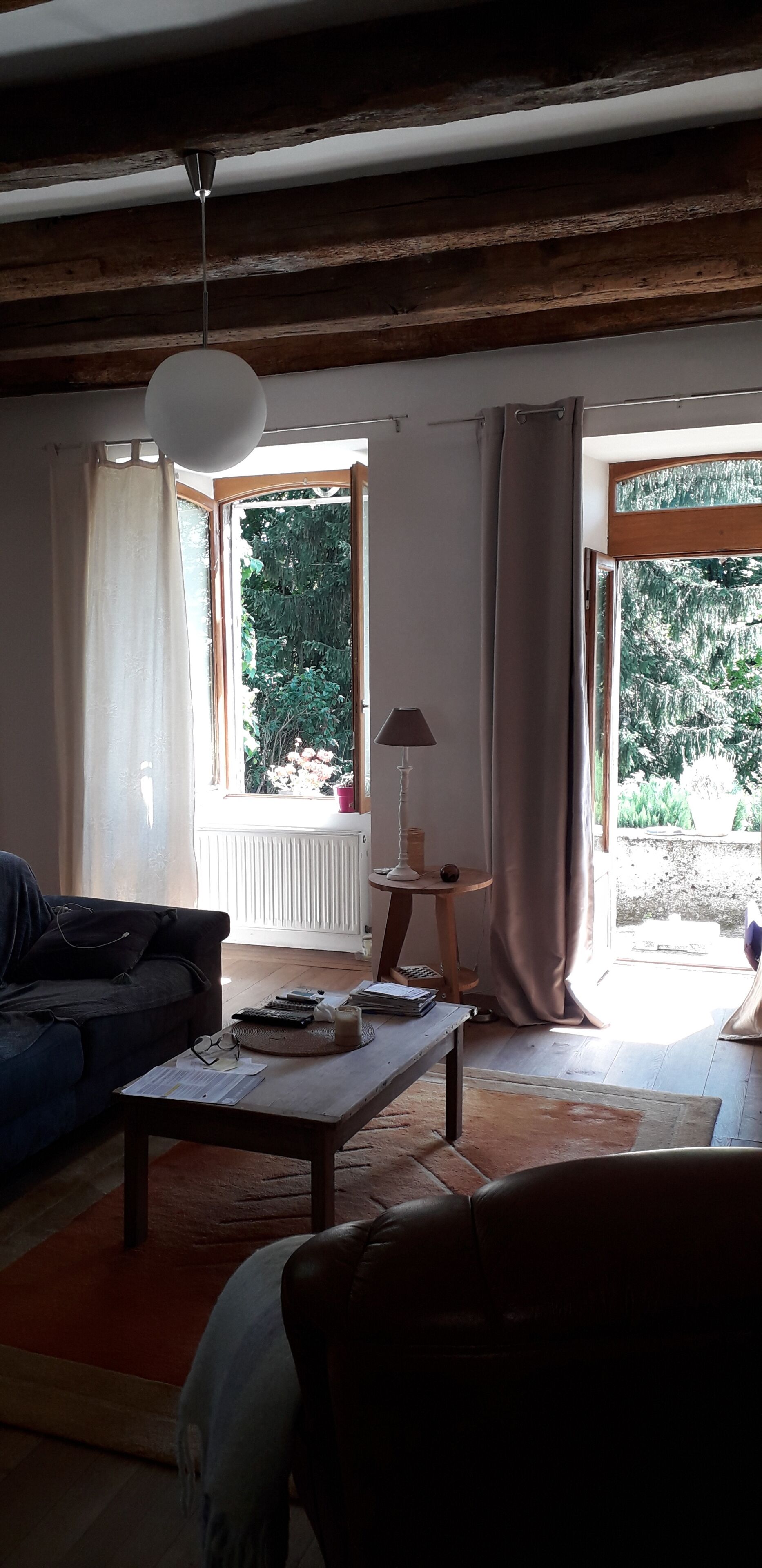 Télévision, cheminée, livres