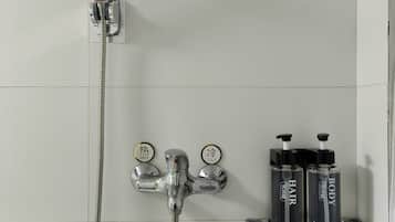 Hair dryer, soap, toilet paper