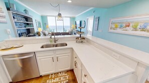 Fridge, microwave, oven, stovetop - Beachfront Palazzo Condo - 2BR + Bunks, Gulf View w/ Free Beach Chairs! (Panama City Beach)