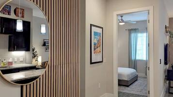 1 bedroom, iron/ironing board, travel crib, WiFi