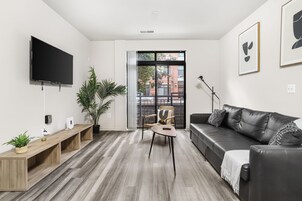 Classic Apartment, 2 Bedrooms | Living area | 45-inch flat-screen TV with satellite channels