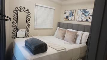 2 bedrooms, iron/ironing board, WiFi, bed sheets