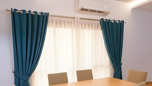 Dining - Comfortable 1BR Apartment near Cairo Airport with 2 Balconies (South Acadmey , New Cairo)