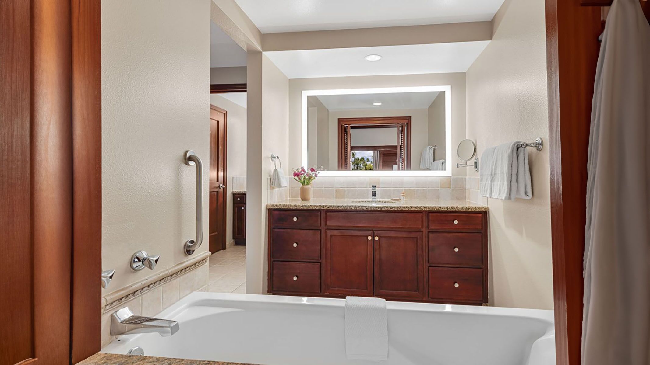 Eco-friendly toiletries, hair dryer, towels, soap