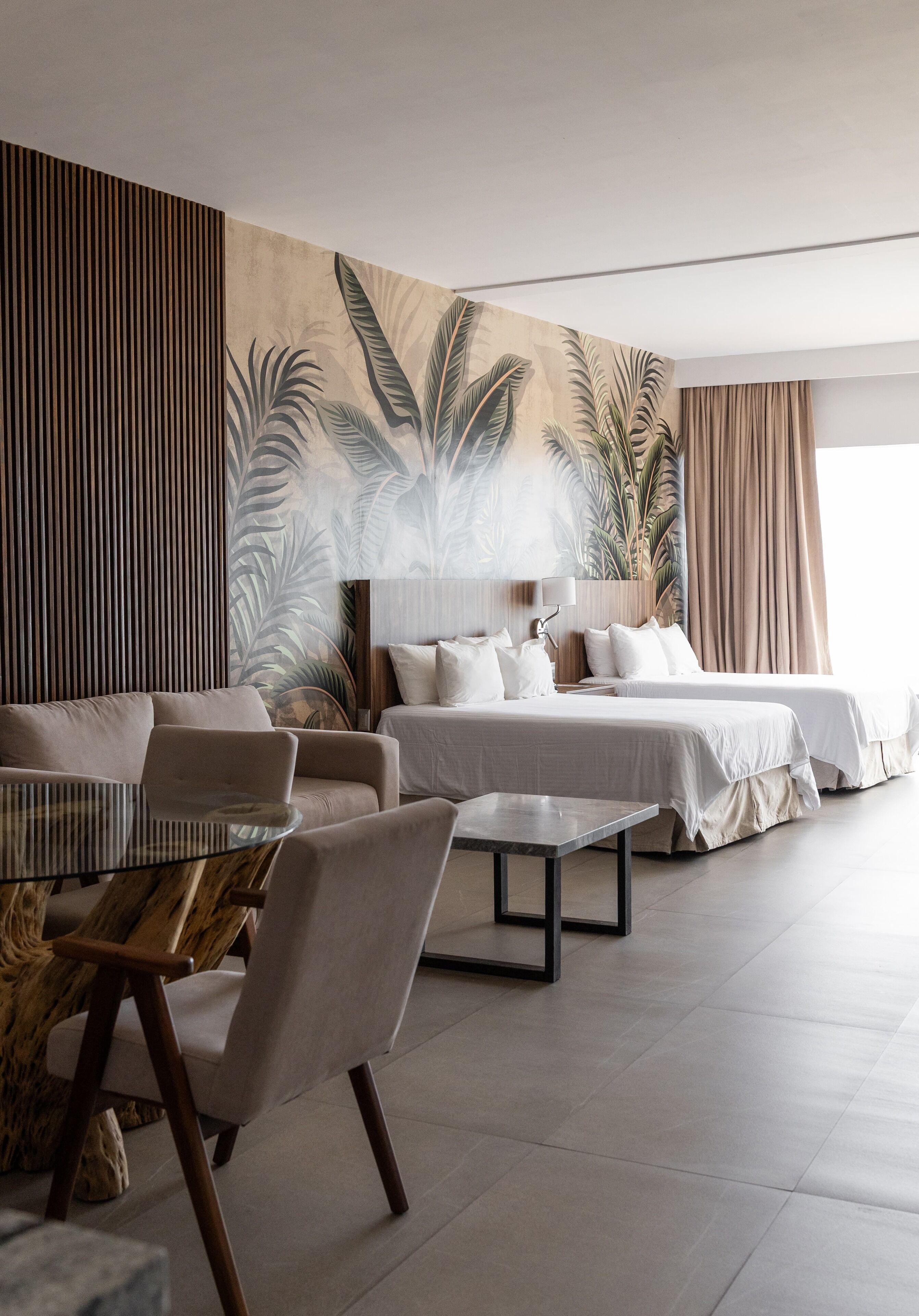 Suite Deluxe, plusieurs lits, balcon, vue plage