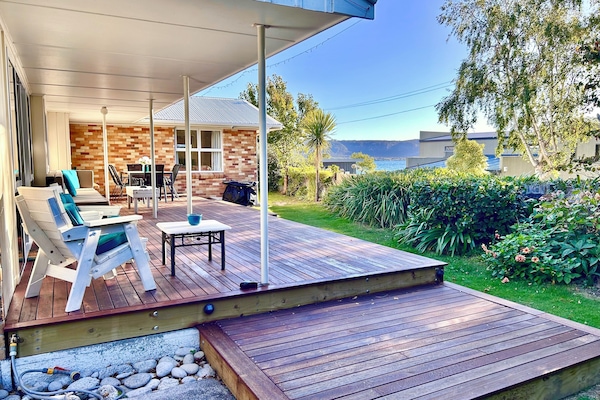 Large deck & purpose built tap to wash off after lake swims, wash dogs or kayaks