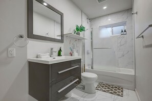 Hair dryer, towels