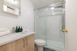 Free toiletries, hair dryer, towels, toilet paper