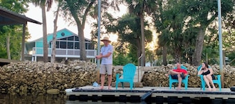 3-bedroom Riverfront home with private boat dock and view of Steinhatchee River.