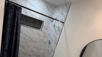 Hair dryer, towels, toilet paper