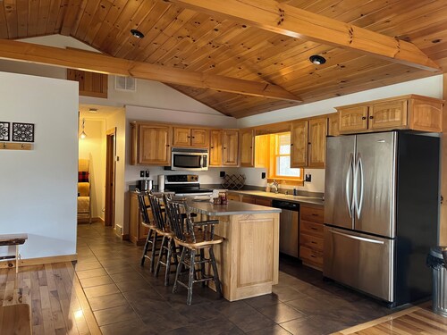 Cozy cabin with indoor fire place