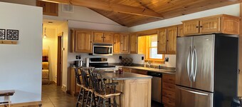 Cozy cabin with indoor fire place