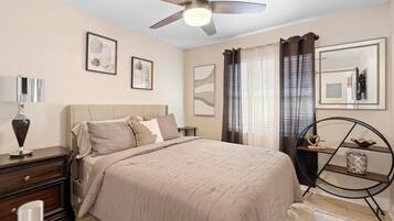 2 bedrooms, in-room safe, iron/ironing board, free WiFi