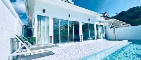 Luxury Villa, 3 Bedrooms, Private Pool, Hill View | Terrace/patio