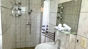 Hair dryer, towels