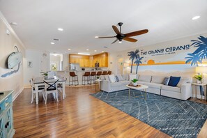 Smart TV, foosball, books