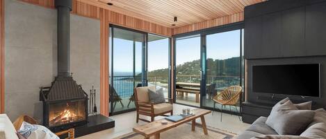 Télévision, cheminée