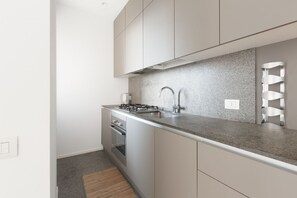 Fridge, oven, stovetop, dishwasher