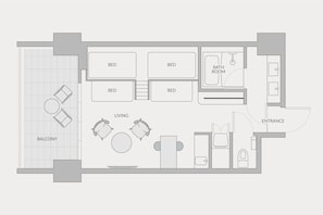 1 Schlafzimmer, Zimmersafe, Verdunkelungsvorhänge, Bügeleisen/Bügelbrett
