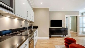 Fridge, microwave, stovetop, dishwasher
