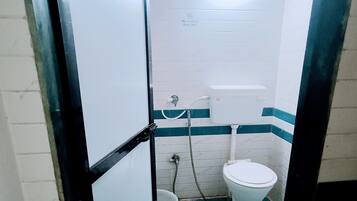 Shower, slippers, towels