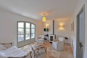 TV, fireplace, video games, DVD player