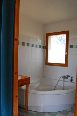 Shower, hair dryer, toilet paper