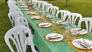 Outdoor banquet area