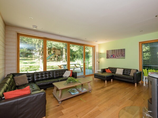 Televisión y chimenea 