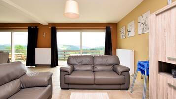 TV, DVD player, table football, ping pong