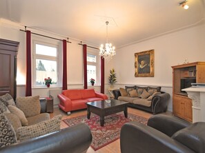 TV, DVD player, foosball, table tennis
