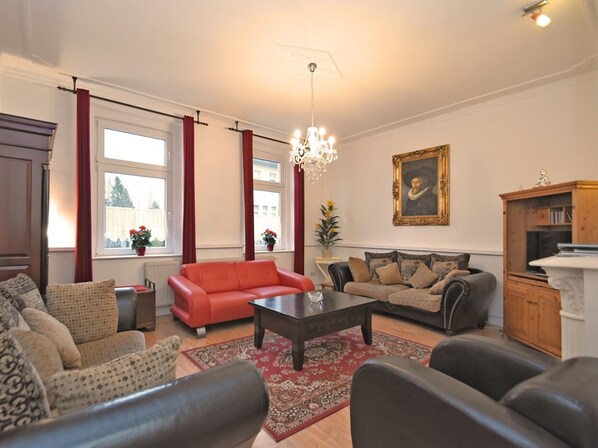 TV, DVD player, foosball, table tennis