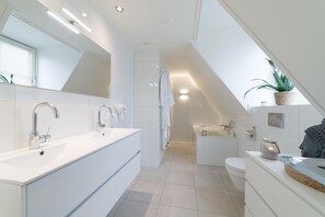 Shower, jetted tub