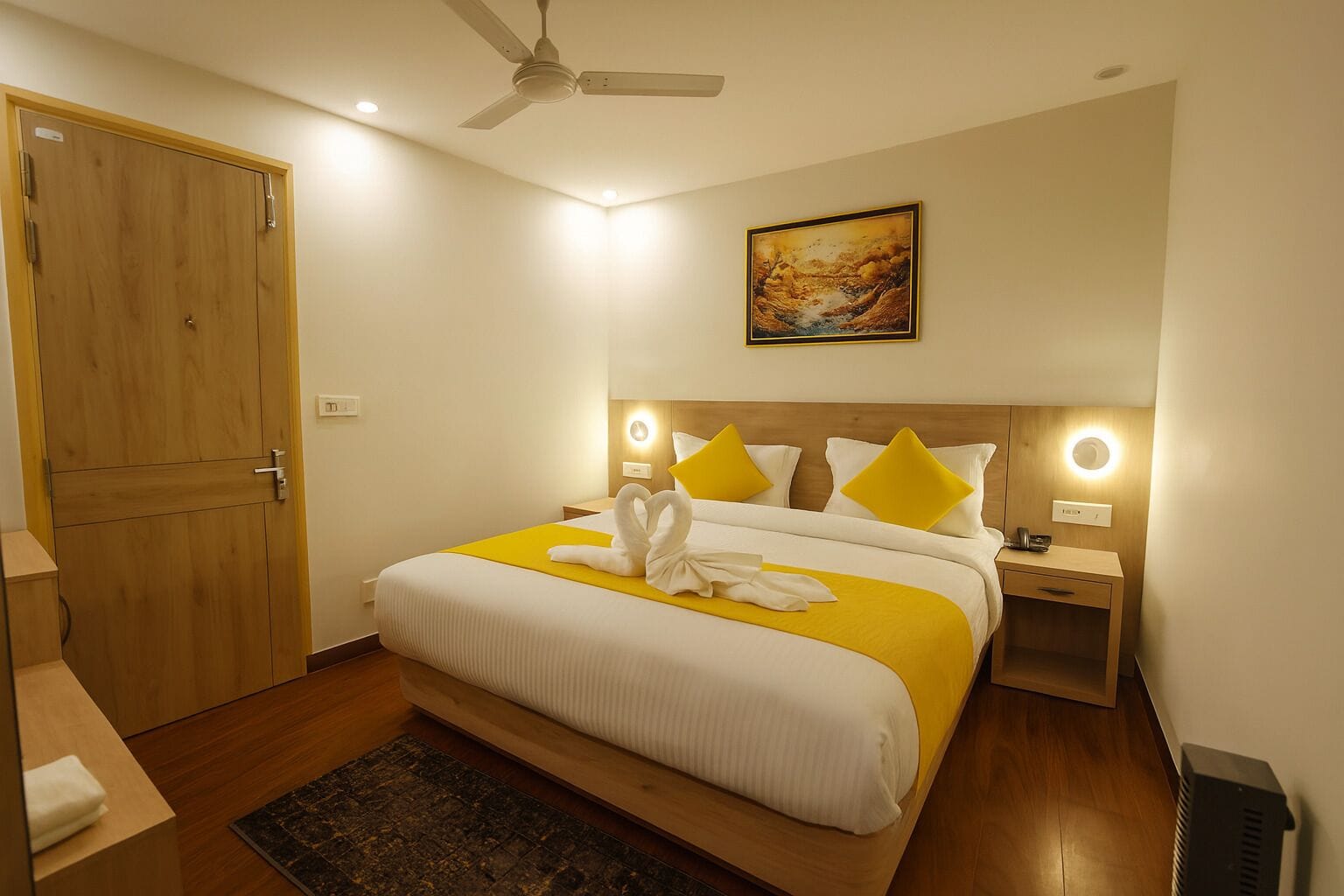 Kahden hengen huone (kaksi sänkyä), näköala lomakeskukseen | Egyptinpuuvillaiset lakanat, ylelliset vuodevaatteet