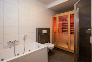 Shower, jetted tub