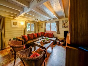 TV, DVD player, table football - Chalet with sauna near Durbuy (Barvaux Durbuy Ardennes)