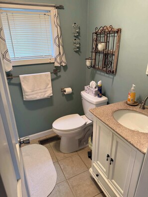 Shower, hair dryer, towels - Cold Stream Cottage: A Serene Lakeside Escape (Lincoln)