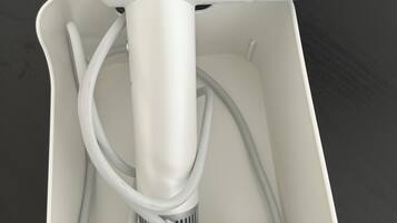 Hair dryer, towels, toilet paper