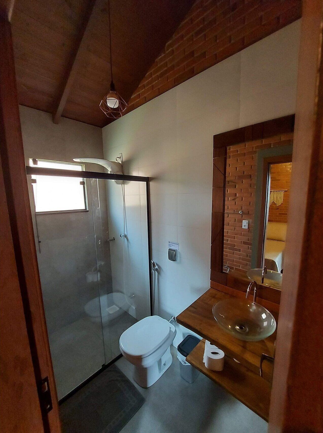 Chalet | Bilik Mandi | Pancuran mandi, pengering rambut, tuala disediakan, tisu tandas 