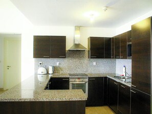 Fridge, microwave, dishwasher, toaster