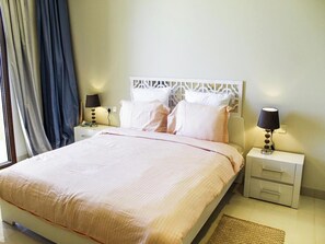 1 bedroom, iron/ironing board, bed sheets - Serene Lagoon View with Terrace (Salalah)