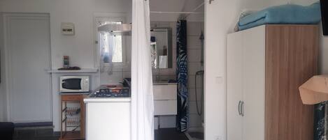 Kühlschrank, Mikrowelle, Ofen, Herdplatte