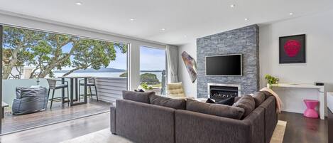 Smart TV, fireplace