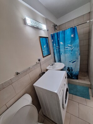 Regadera, amenidades de baño ecológicas, secadora de cabello, toallas