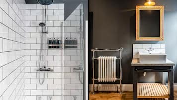 Hair dryer, towels, toilet paper