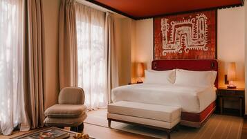 Down duvets, minibar, in-room safe, soundproofing