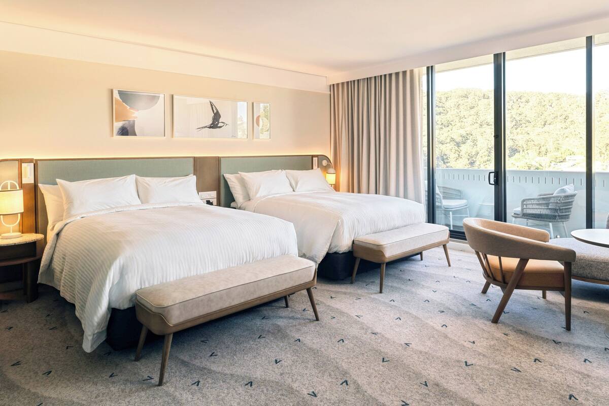 Premium Room, 2 Queen Beds, Balcony | In-room safe, blackout drapes, soundproofing, iron/ironing board